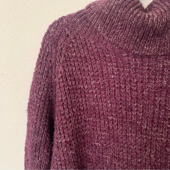 Free People Purple Cowl Neck Knit Sweater Size Extra Small - Picture 2 of 8